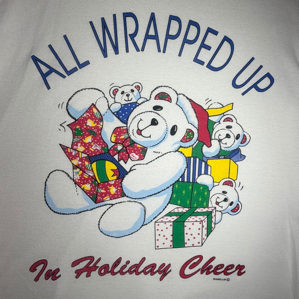 Vintage 90's Christmas Teddy Bear Presents Soft Single Stitch T-Shirt Mens XL